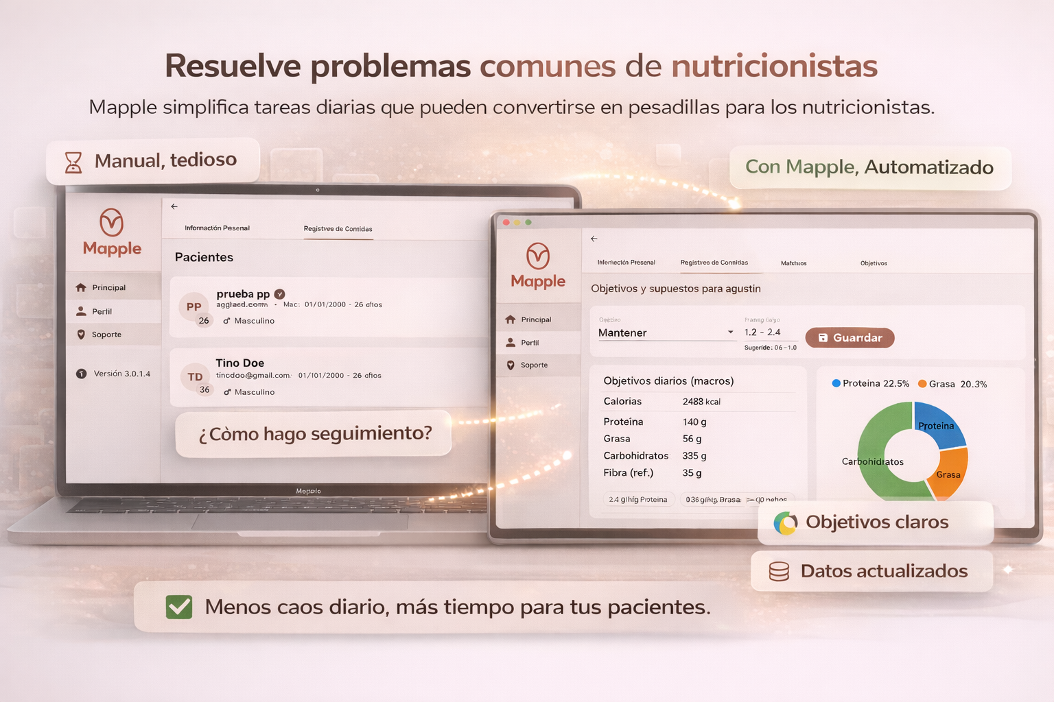 Profesional analizando registros nutricionales